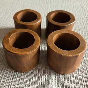 Set of 4 Pottery Barn Rustic Wooden Napkin Rings
